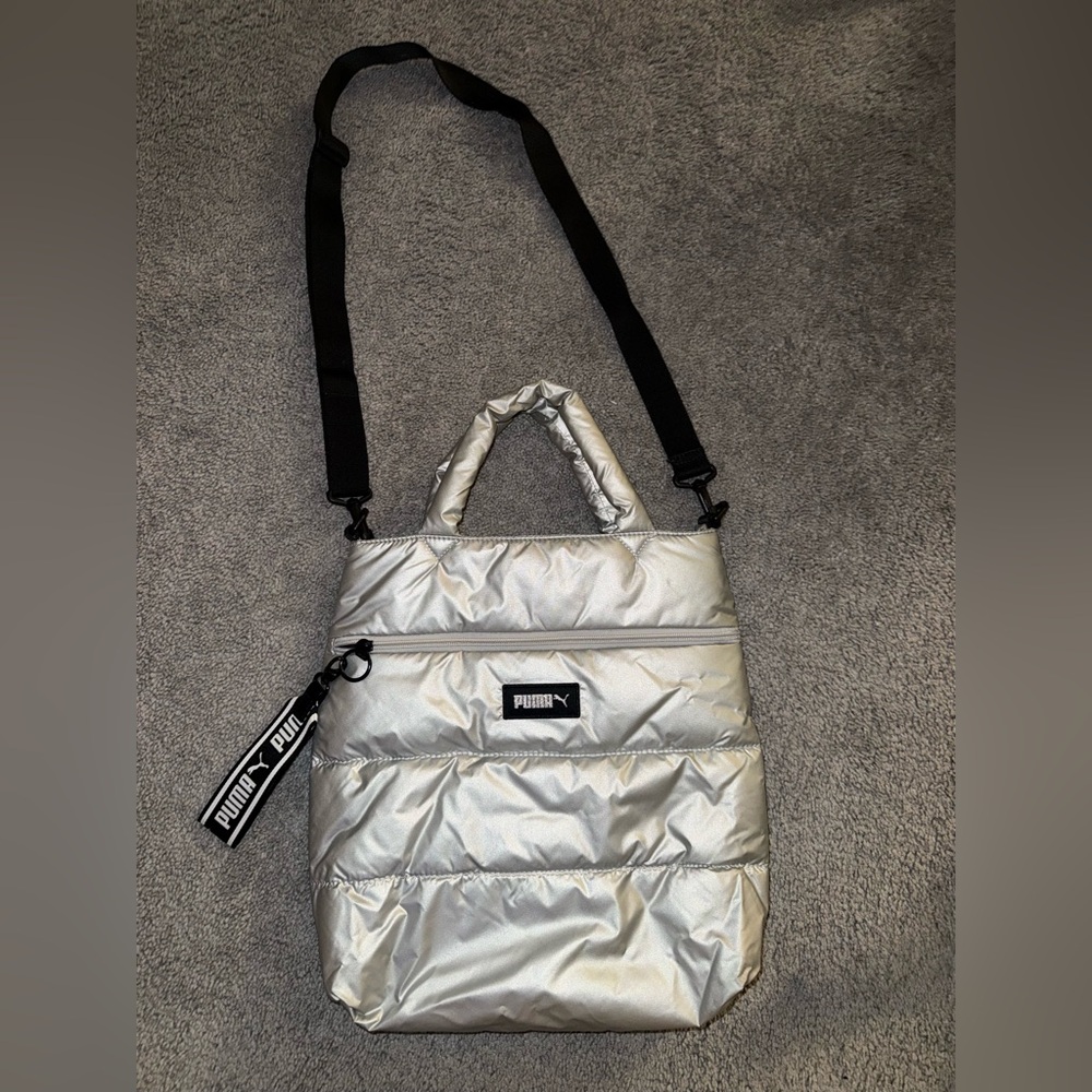 PUMA Metallic Silver “puffa” Bag